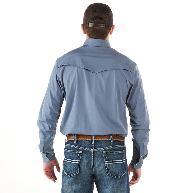 Ferrell Brands Inc Men's Blue Vented Pearl Snap Shirt