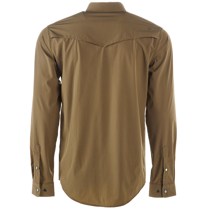 Ferrell Brands Inc Men's Khaki Vented Pearl Snap Shirt