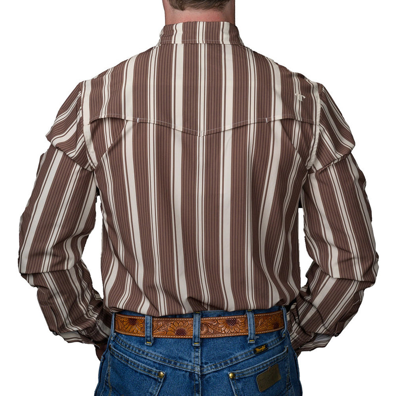 Ferrell Brands Inc Men's Brown Striped Atlas Long Sleeve Shirt