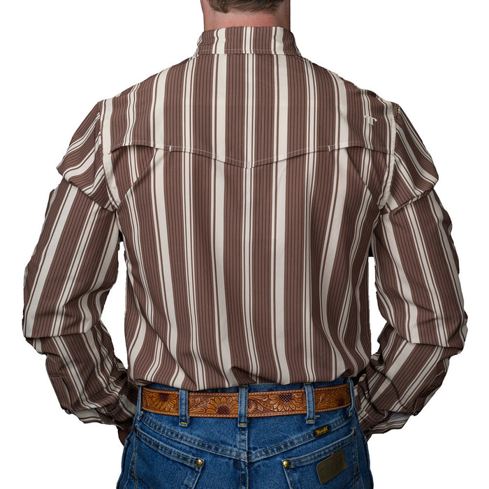 Ferrell Brands Inc Men's Brown Striped Atlas Long Sleeve Shirt