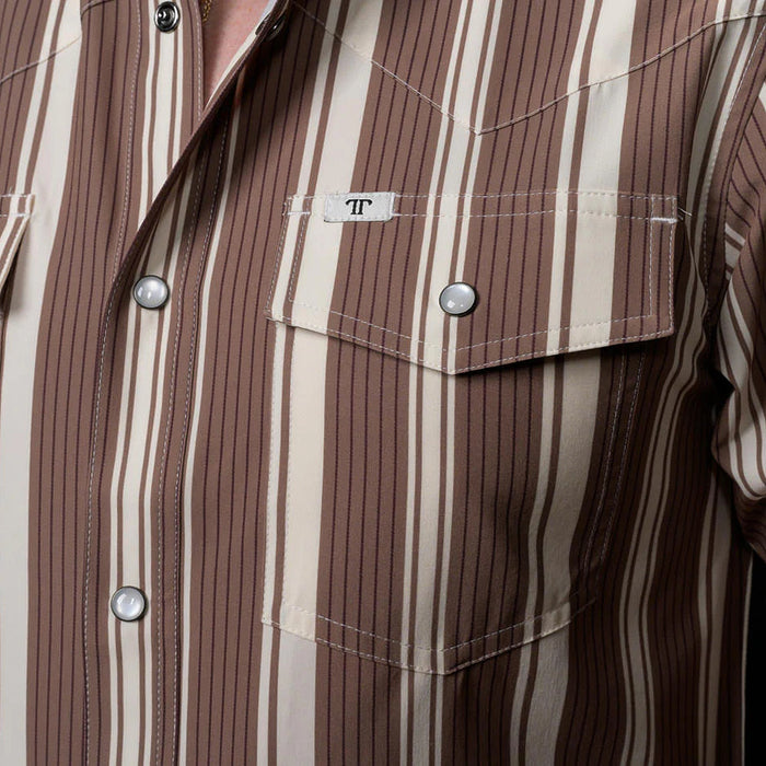 Ferrell Brands Inc Men's Brown Striped Atlas Long Sleeve Shirt