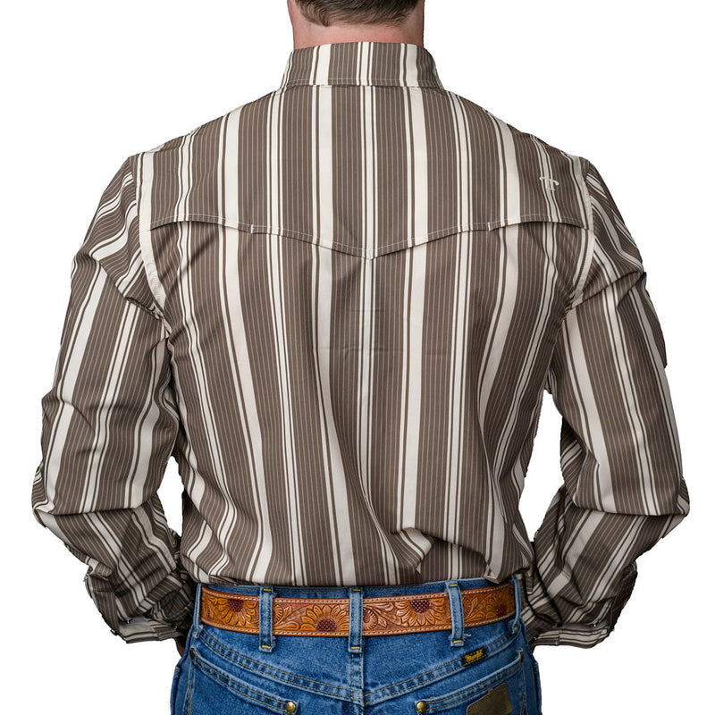 Ferrell Brands Inc Men's Green Stripe Atlas Long Sleeve Shirt
