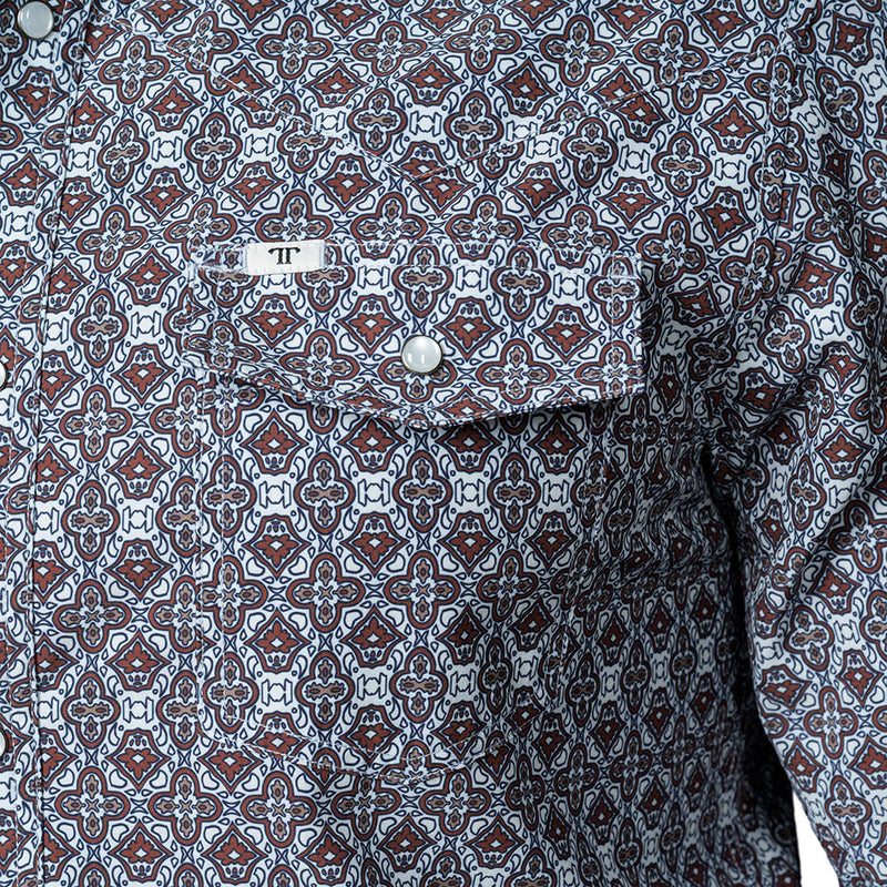Ferrell Brands Inc Men's Brown Conner Long Sleeve Snap Shirt