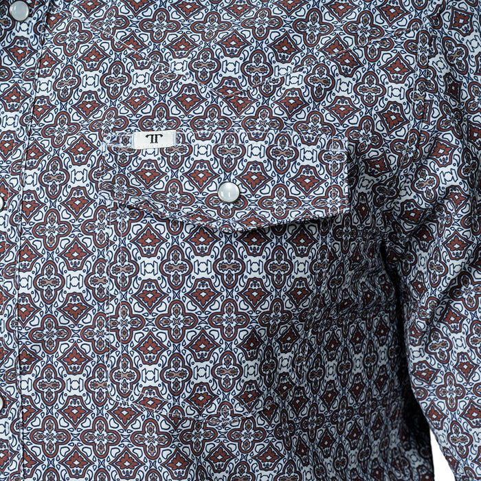 Ferrell Brands Inc Men's Brown Conner Long Sleeve Snap Shirt