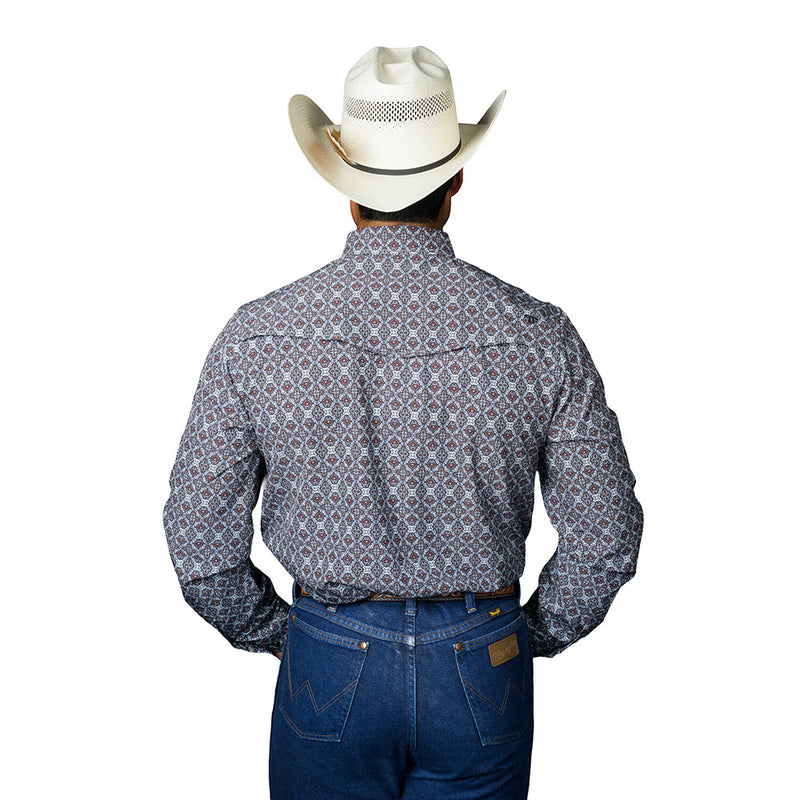 Ferrell Brands Inc Men's Brown Conner Long Sleeve Snap Shirt