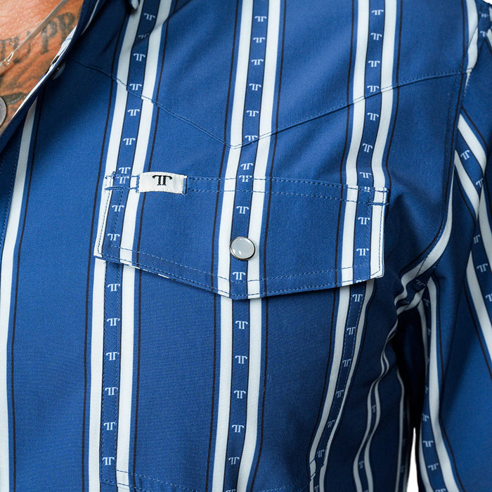 Ferrell Brands Inc Men's Tucker Blue Long Sleeve Snap Shirt