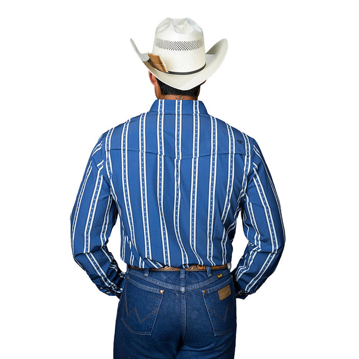 Ferrell Brands Inc Men's Tucker Blue Long Sleeve Snap Shirt