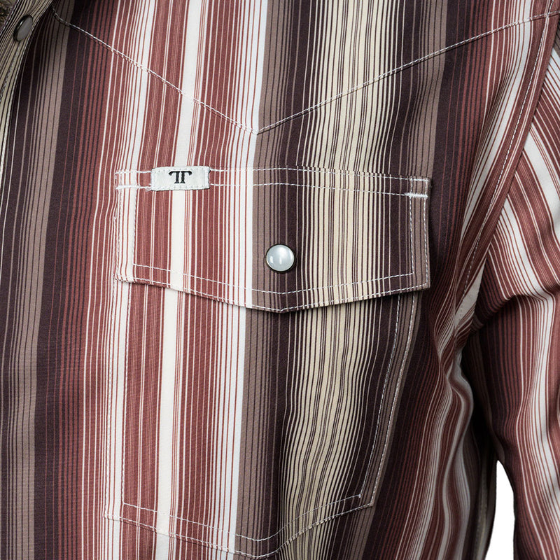 Ferrell Brands Inc Men's Brown Harrison Long Sleeve Snap Shirt