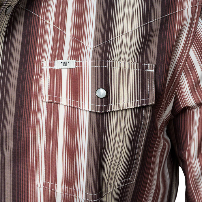 Ferrell Brands Inc Men's Brown Harrison Long Sleeve Snap Shirt