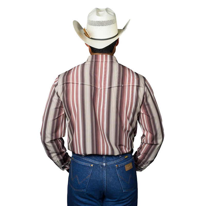 Ferrell Brands Inc Men's Brown Harrison Long Sleeve Snap Shirt