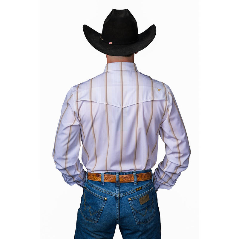 Ferrell Brands Inc Men's Cream Tristan Long Sleeve Snap Shirt