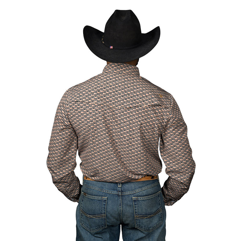 Ferrell Brands Inc Men's Brown Clark Long Sleeve Snap Shirt