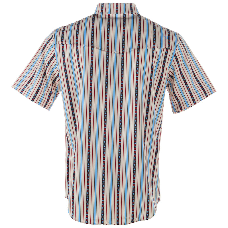 Ferrell Brands Inc Men's Cream Printed Vented Pearl Snap Shirt