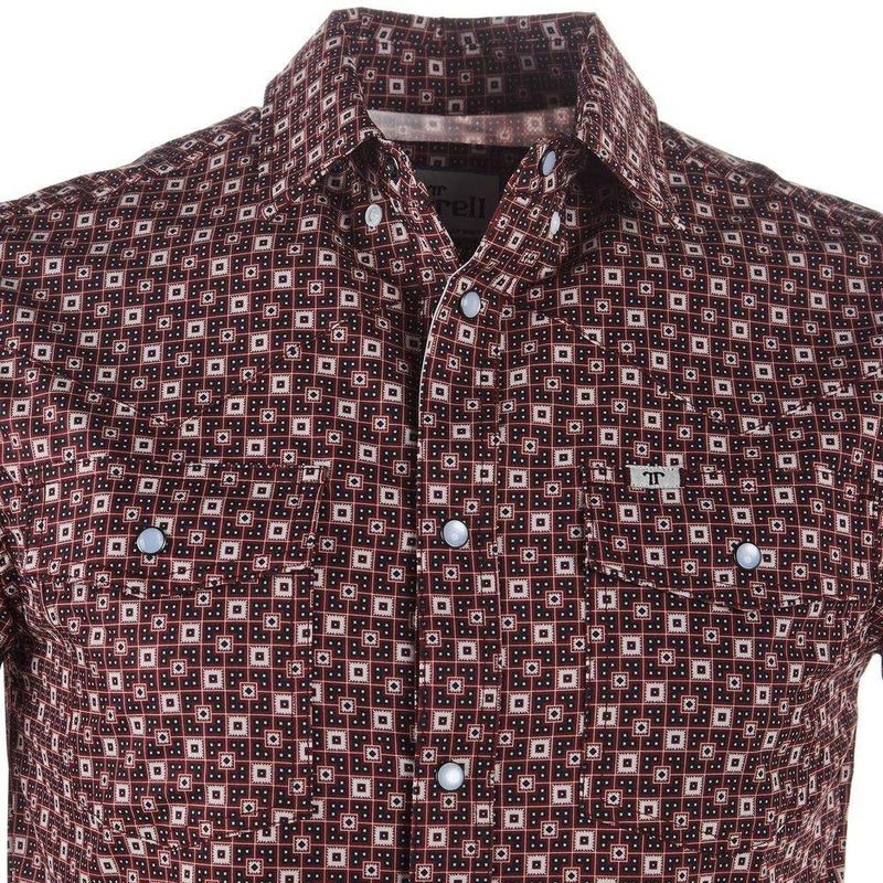 Ferrell Brands Inc Men's Brown Vented Pearl Snap Shirt