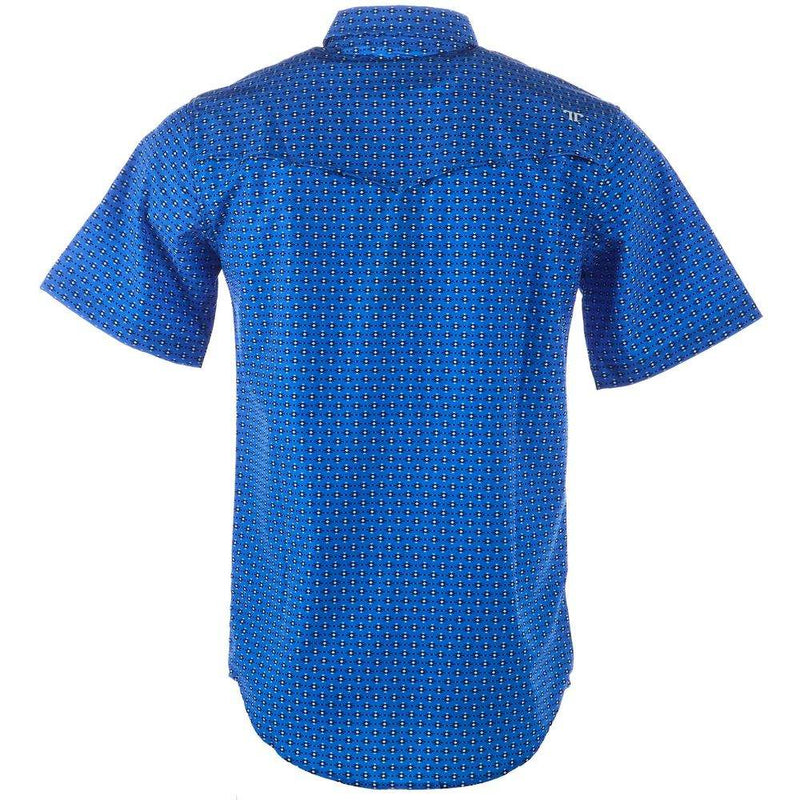 Ferrell Brands Inc Men's Blue Print Vented Pearl Snap Shirt