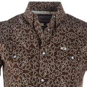 Ferrell Brands Inc Men's Brown Rope Vented Pearl Snap Shirt
