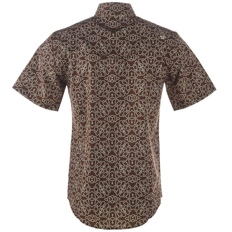 Ferrell Brands Inc Men's Brown Rope Vented Pearl Snap Shirt