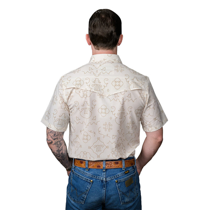 Ferrell Brands Inc Men's White Carson Short Sleeve Snap Shirt