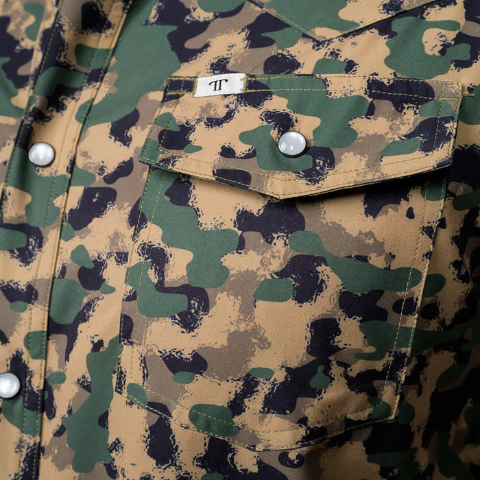 Ferrell Brands Inc Men's Camo Snap Short Sleeve Shirt