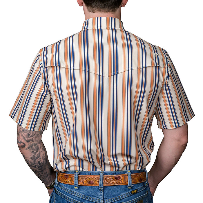 Ferrell Brands Inc Men's Cream Stripe Jackson Short Sleeve Shirt
