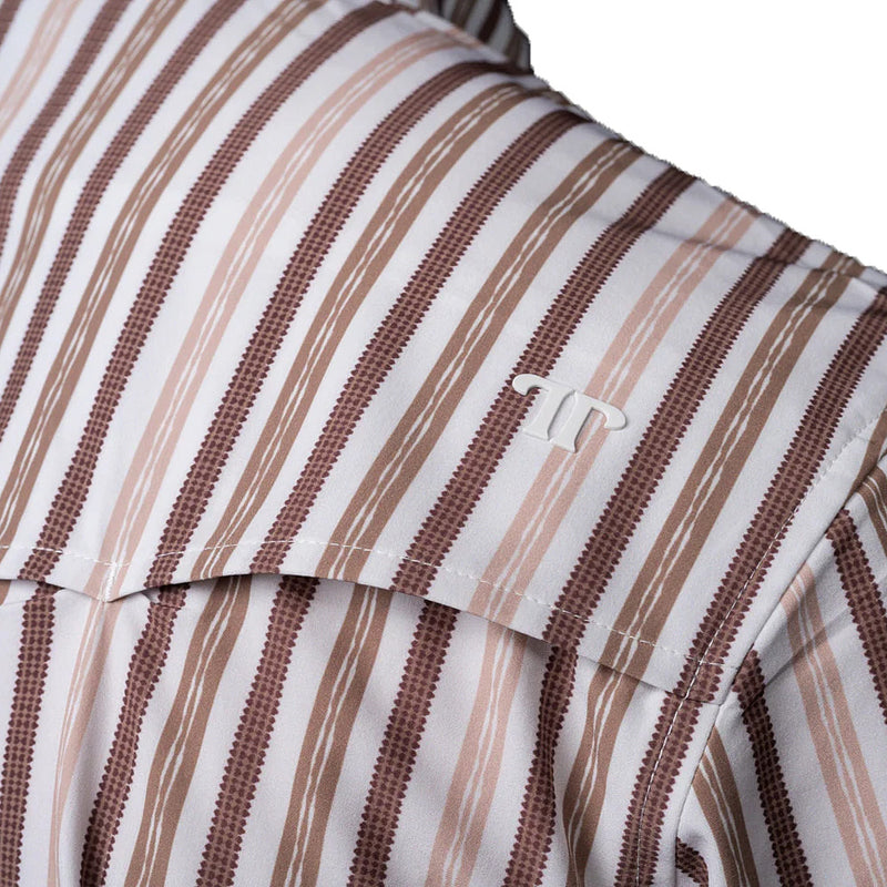 Ferrell Brands Inc Men's Brown Stripe Wyatt Short Sleeve Shirt