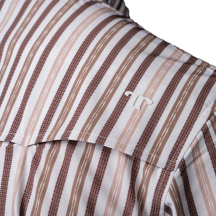 Ferrell Brands Inc Men's Brown Stripe Wyatt Short Sleeve Shirt