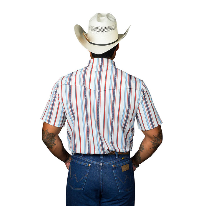 Ferrell Brands Inc Men's White Brooks Short Sleeve Snap Shirt