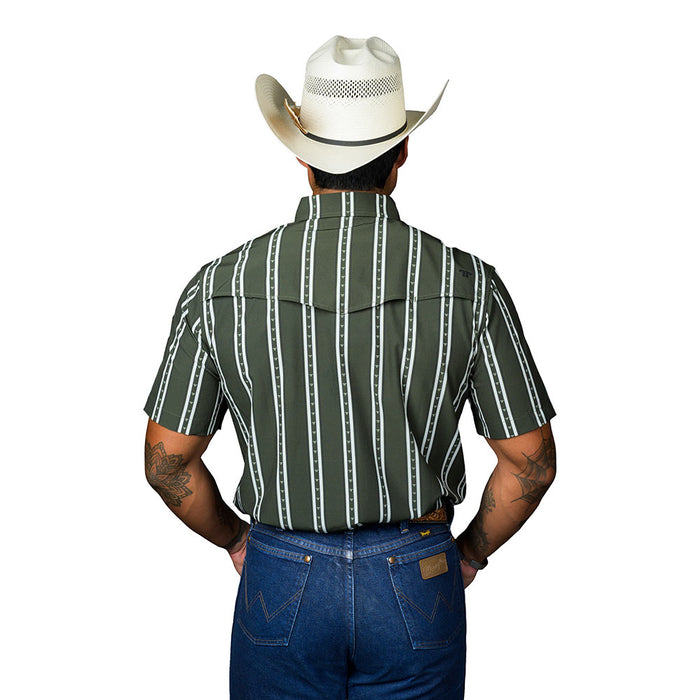 Ferrell Brands Inc Men's Tucker Green Short Sleeve Snap Shirt