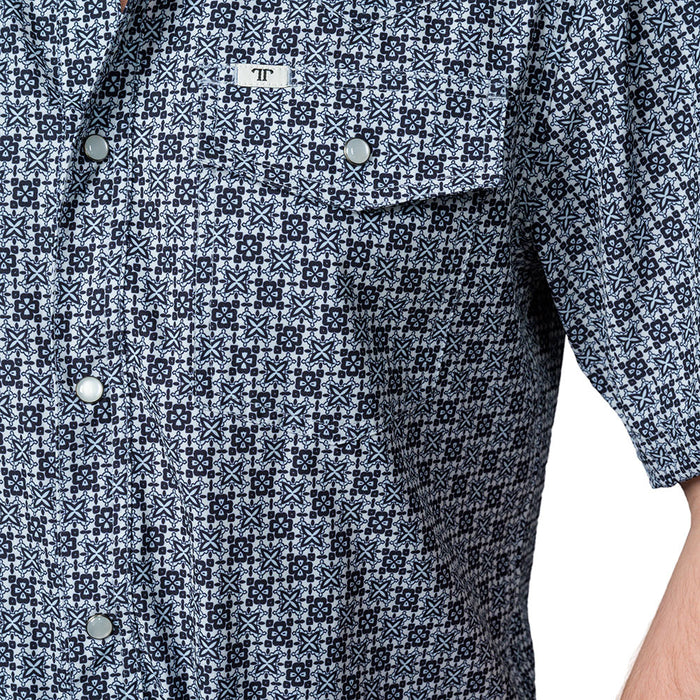 Ferrell Brands Inc Men's Colton Blue Short Sleeve Snap Shirt