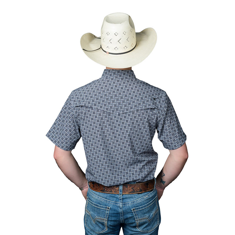 Ferrell Brands Inc Men's Colton Blue Short Sleeve Snap Shirt