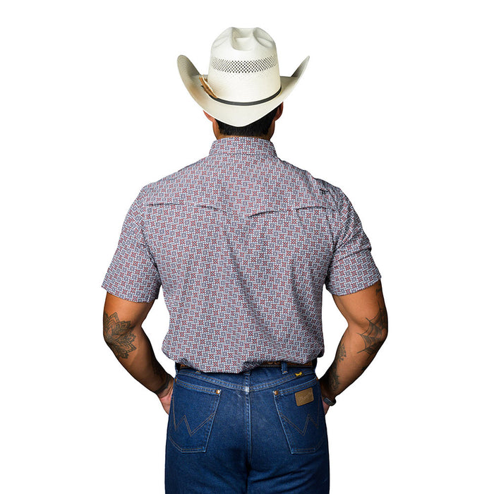Ferrell Brands Inc Men's Colton Red Short Sleeve Snap Shirt