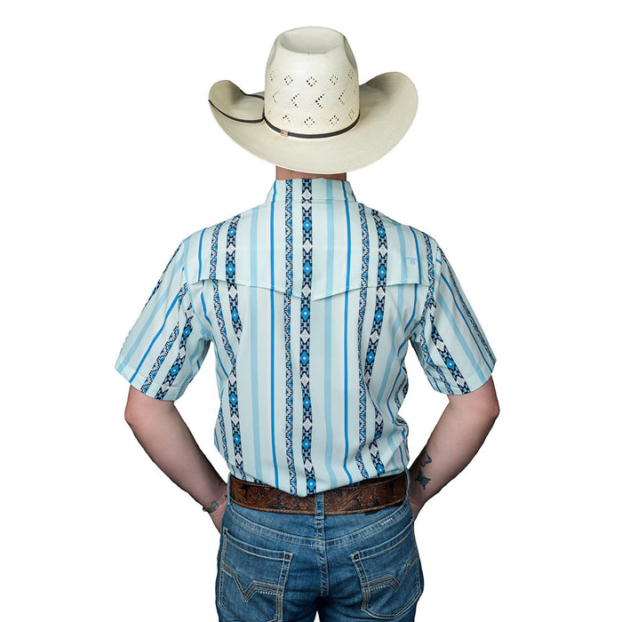 Ferrell Brands Inc Men's Post Blue Short Sleeve Snap Shirt