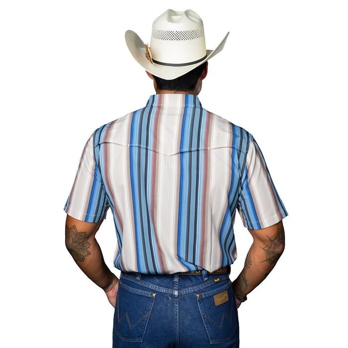Ferrell Brands Inc Men's Cream Harrison Short Sleeve Snap Shirt