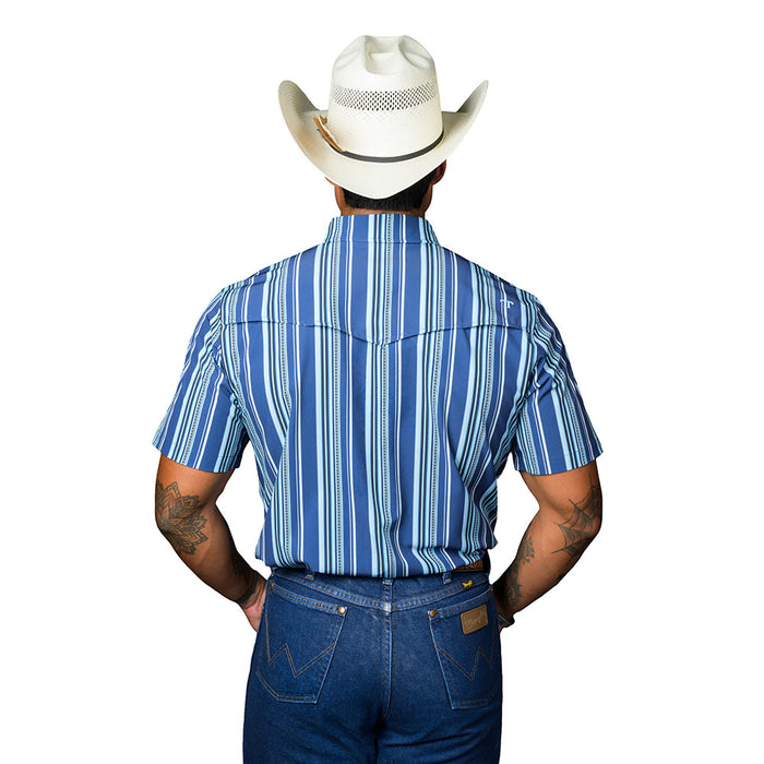 Ferrell Brands Inc Men's James Blue Short Sleeve Snap Shirt