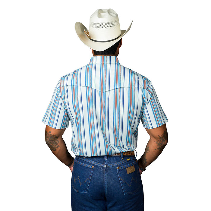 Ferrell Brands Inc Men's James Light Blue Short Sleeve Snap Shirt