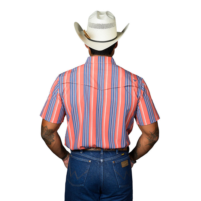 Ferrell Brands Inc Men's James Salmon Short Sleeve Snap Shirt