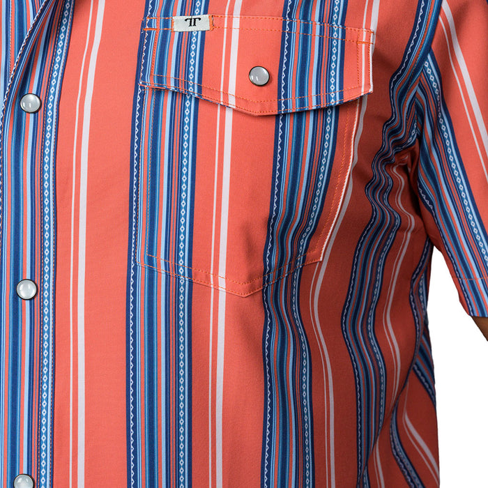 Ferrell Brands Inc Men's James Salmon Short Sleeve Snap Shirt