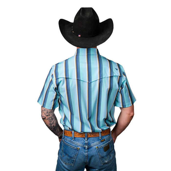 Ferrell Brands Inc Men's Tristian Blue Short Sleeve Snap Shirt