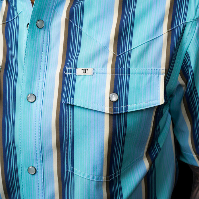 Ferrell Brands Inc Men's Tristian Blue Short Sleeve Snap Shirt
