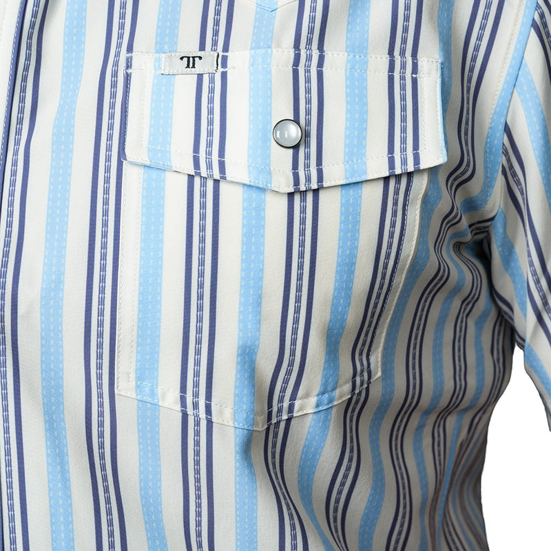 Ferrell Brands Inc Men's Jake Blue Short Sleeve Snap Shirt