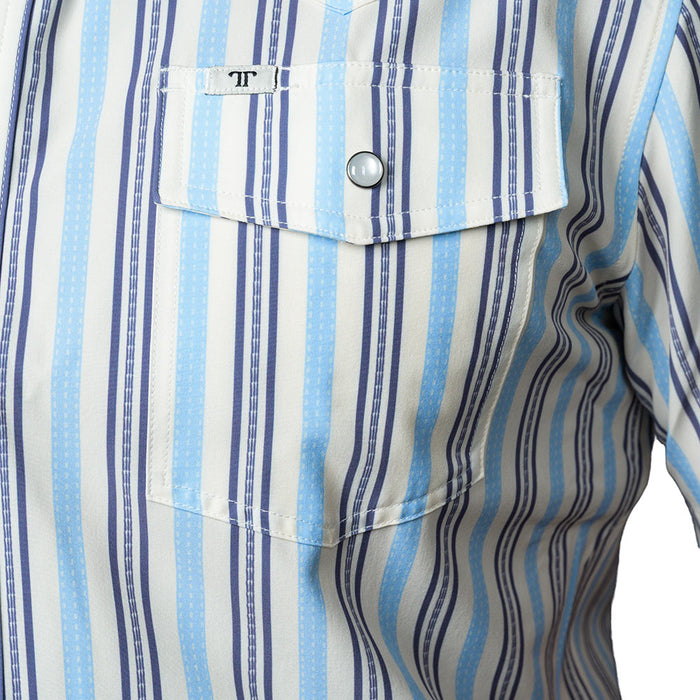 Ferrell Brands Inc Men's Jake Blue Short Sleeve Snap Shirt