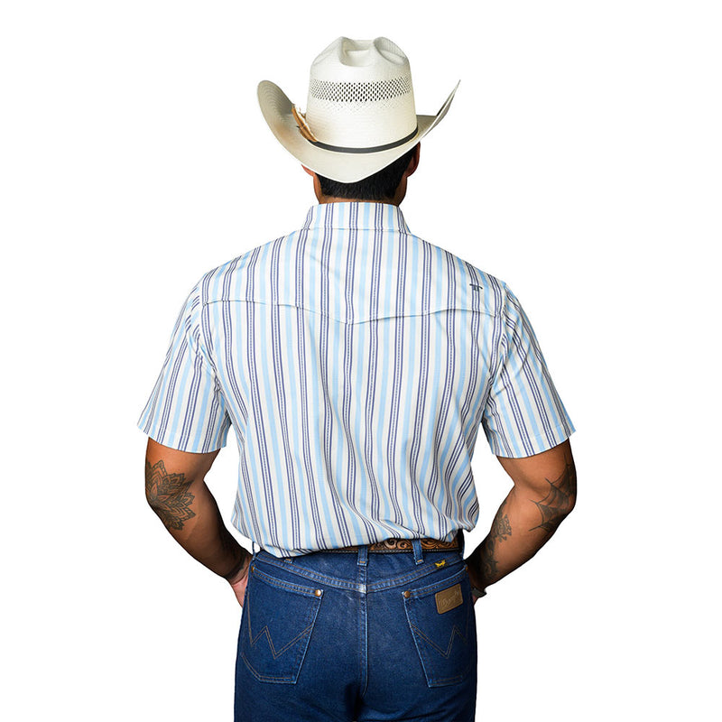Ferrell Brands Inc Men's Jake Blue Short Sleeve Snap Shirt