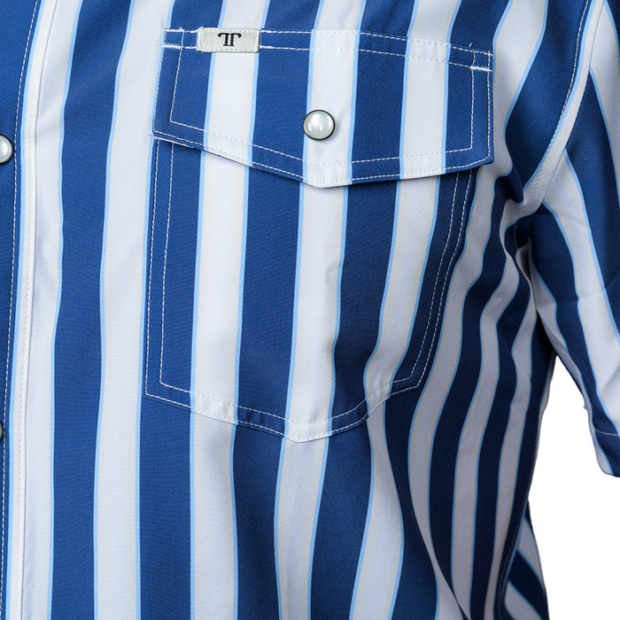 Ferrell Brands Inc Men's Liam Blue Short Sleeve Snap Shirt
