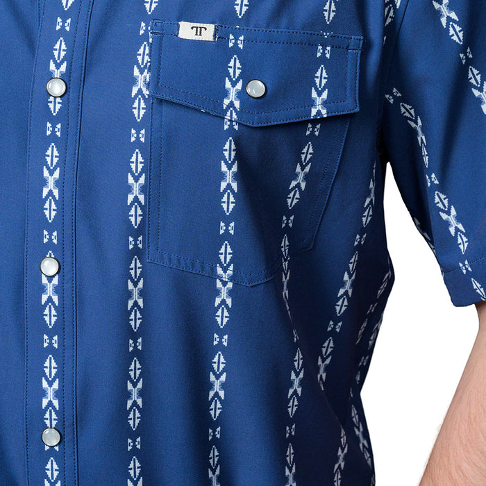 Ferrell Brands Inc Men's Maverick Blue Short Sleeve Snap Shirt
