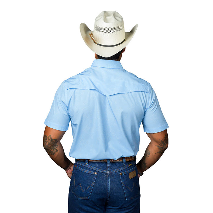 Ferrell Brands Inc Men's Carson Light Blue Short Sleeve Snap Shirt