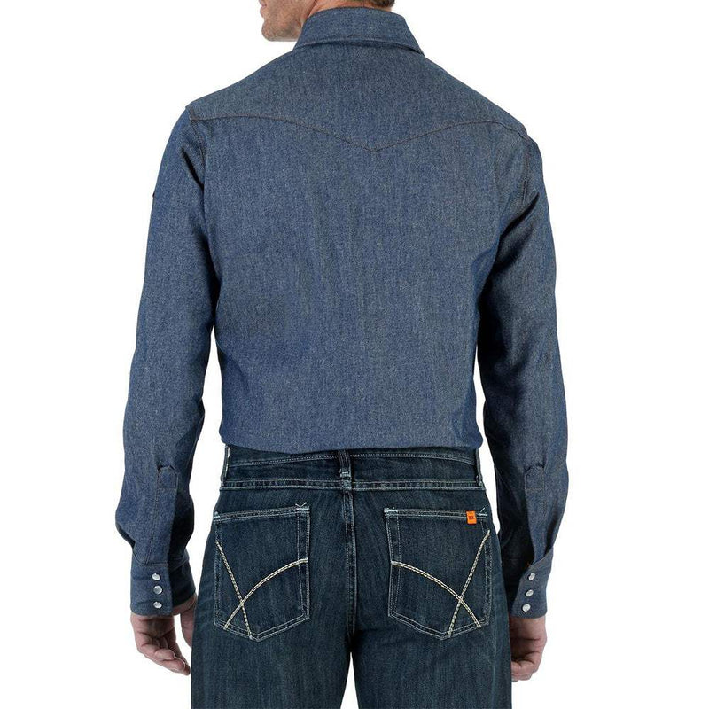 Wrangler Mens FR Flame Resistant Long Sleeve Twill Work Shirt