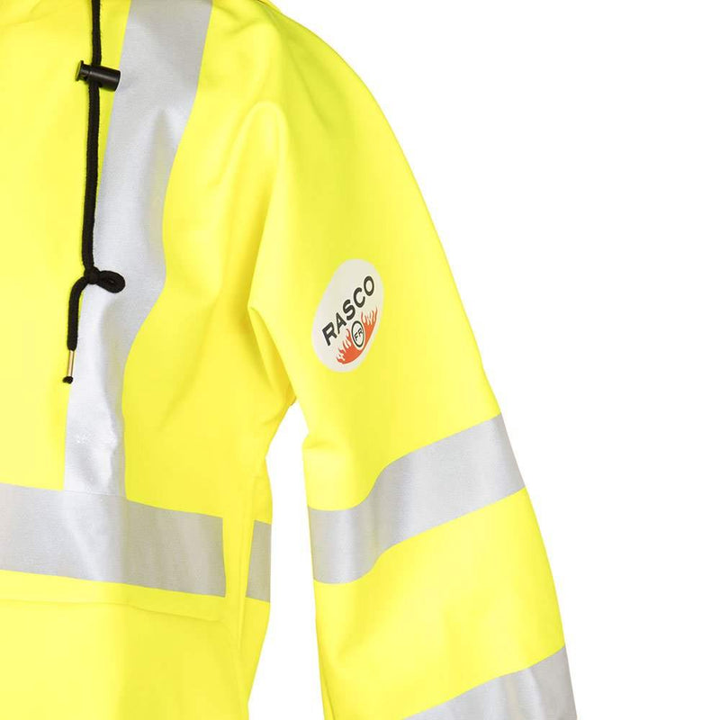 Rasco Fr Mens Hi Visibility Yellow FR Rain Jacket