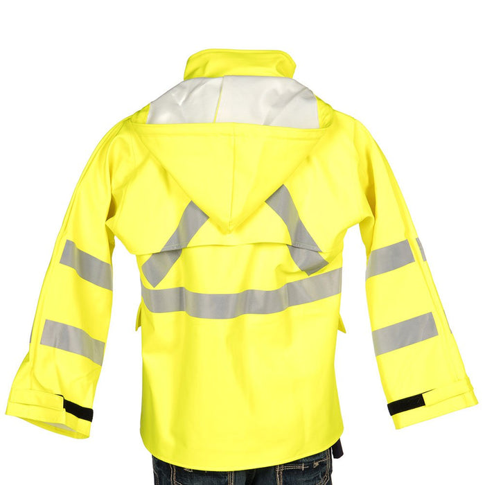 Rasco Fr Mens Hi Visibility Yellow FR Rain Jacket