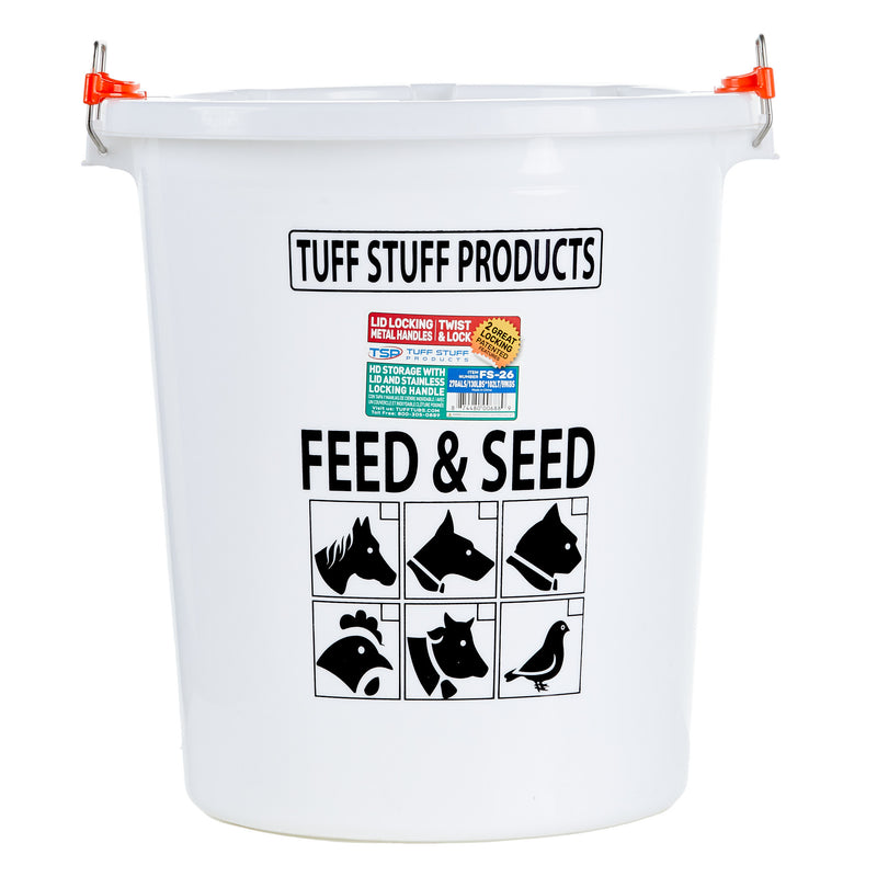 Tuff Stuff Products S Heavy Duty Feed Seed Storage Tub with Lid 26.5 Gallon