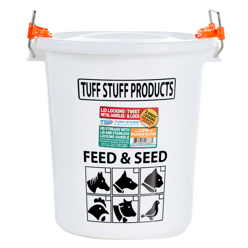 Tuff Stuff Products S Feed Seed Storage with Locking Lid 7 Gallon